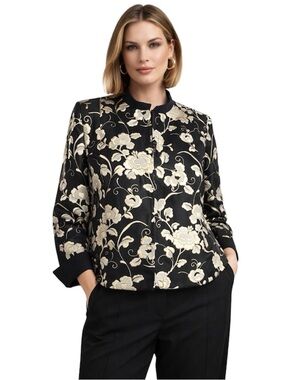 MARINA RINALDI FLORAL BLAZER JACKET